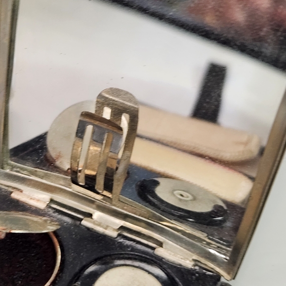 art deco 1930s powder blush compact makeup purse terri wrist strap coin parfume - Picture 8 of 11